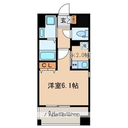 レジデンシア　カルマール[1K/25.21m2]の間取図