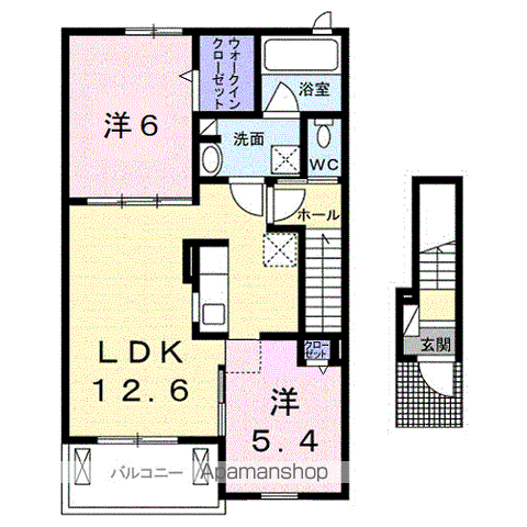 【和歌山市梶取のアパートの間取り】