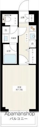 ＡＲＣＯＢＡＬＥＮＯ　ＯＳＨＩＡＧＥ　ＥＡＳＴ[1K/25.73m2]の間取図