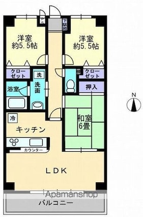 香川県高松市元山町[2SLDK/70.67m2]の間取図