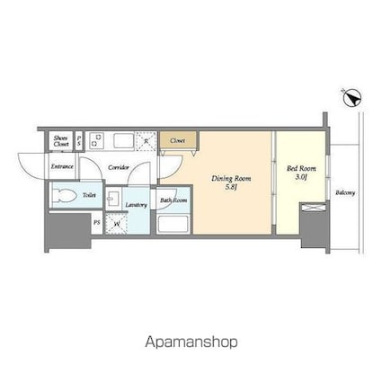 コンフォリア要町[1DK/29.04m2]の間取図