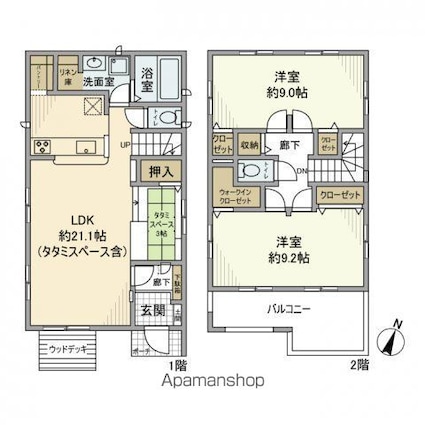 中央戸建[2LDK/96.88m2]の間取図
