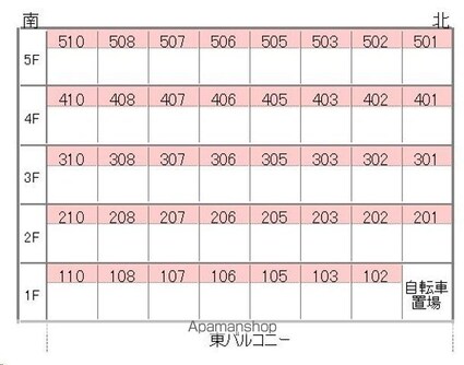 ジャンヌ喜与町[1K/24.49m2]の配置図