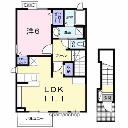 メゾン・ジョイ[1LDK/46.06m2]の間取図