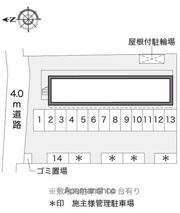 レオパレスファームランド[1K/20.28m2]の配置図