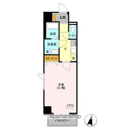 エキスポコンフォート　Ⅱ[1K/33.83m2]の間取図