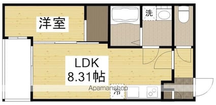 セブンプロート江波東[1LDK/29.18m2]の間取図