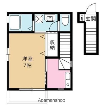 エーデルワイス[1K/25.44m2]の間取図