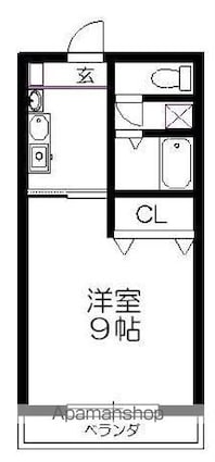 滋賀県守山市伊勢町[1K/27m2]の間取図