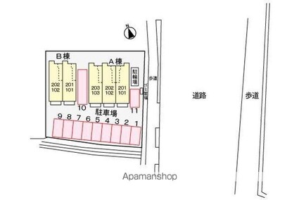 香川県高松市田村町[1R/32.9m2]の配置図