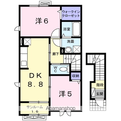 Ⅶ．平井・コンドミニアム[2DK/53.91m2]の間取図