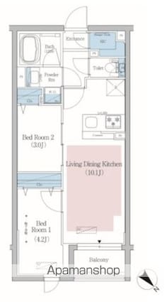 アーバネックス文京小石川[2LDK/40.04m2]の間取図