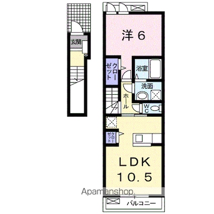 和歌山県和歌山市北中島１丁目[1LDK/45.07m2]の間取図