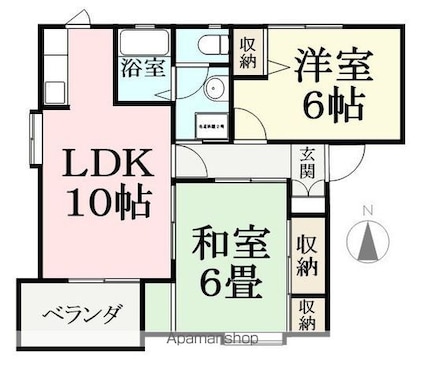 シェルブール[2LDK/50.57m2]の間取図