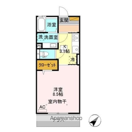 レジデンス令和[1K/30.03m2]の間取図