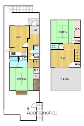 真亀２丁目テラスハウス[3LDK/81.8m2]の間取図