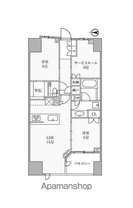 東京都中野区南台５丁目[2SLDK/67.74m2]の間取図