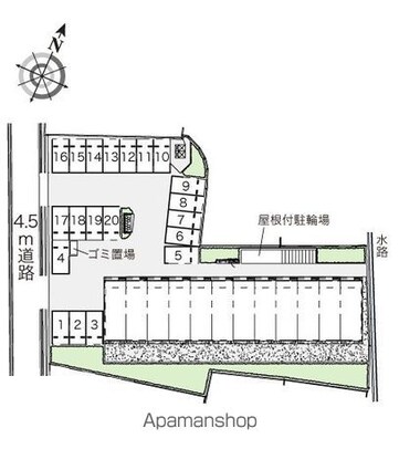 レオネクストフラワー[1K/23.61m2]の配置図