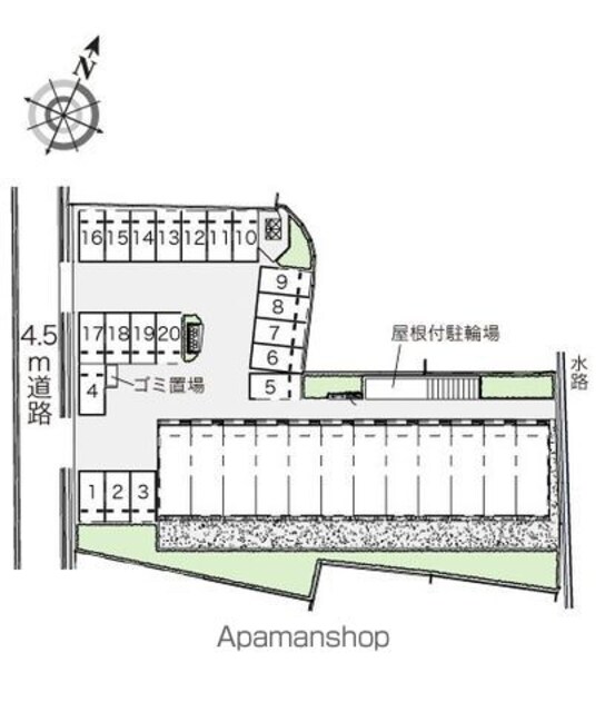 レオネクストフラワー[1K/23.61m2]の配置図
