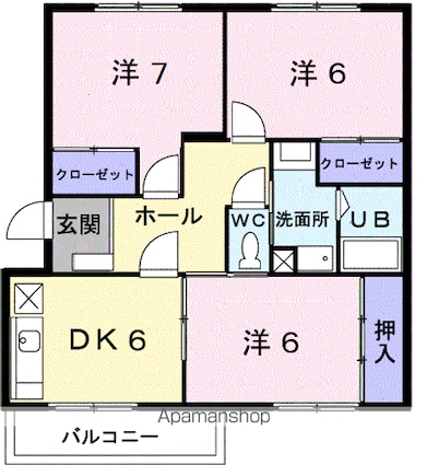 メゾン名草[3DK/66.27m2]の間取図