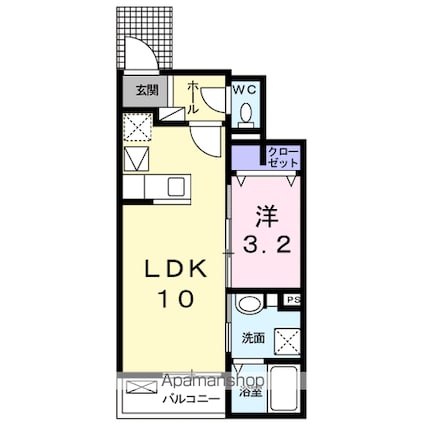 グランドシエル[1LDK/33.49m2]の間取図