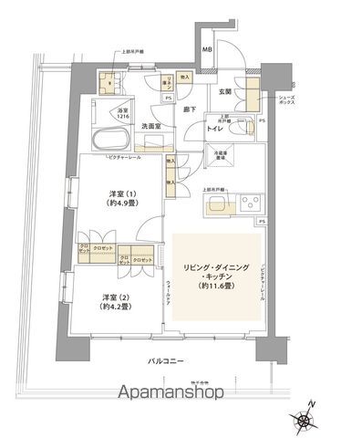 コムレジ赤羽　賃貸棟の間取り