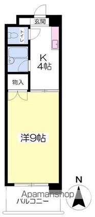 ｓｅｌｅコート２番館[1K/27m2]の間取図
