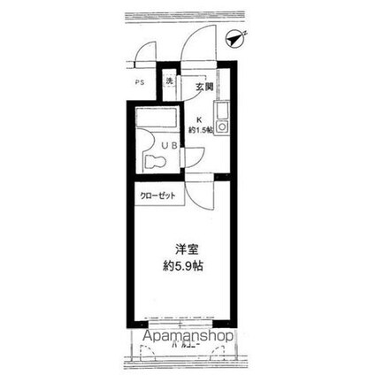 アーバン・ドヌール[1K/16.64m2]の間取図