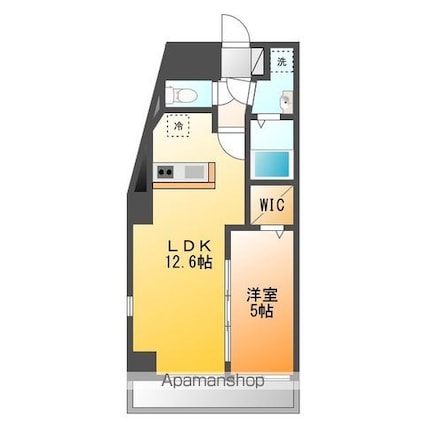 グランドイースト高松町[1LDK/40.33m2]の間取図