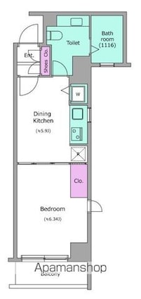レジディア日本橋人形町[1DK/30.47m2]の間取図