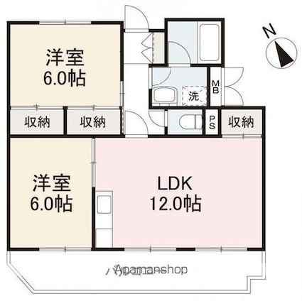 シティ８７[2LDK/55.59m2]の間取図