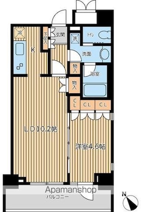 ドゥーエつつじヶ丘[1LDK/43.78m2]の間取図