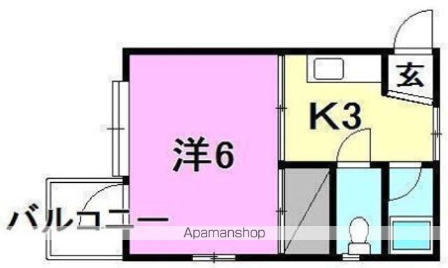 カンパニュラ北代　[1K/20.85m2]の間取図