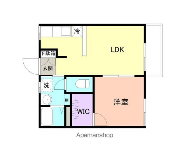 和歌山県和歌山市西小二里３丁目[1LDK/37.9m2]の間取図