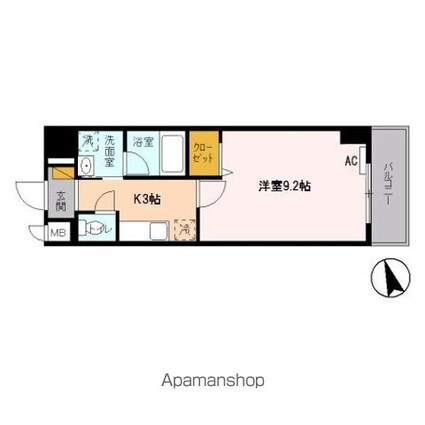ソシア西葛西[1K/29.7m2]の間取図