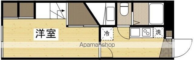 レオパレス鴨川Ⅱ[1K/22.35m2]の間取図