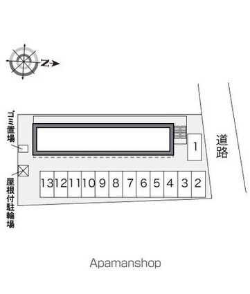 レオパレスラフォーレ長野[1K/20.28m2]の配置図