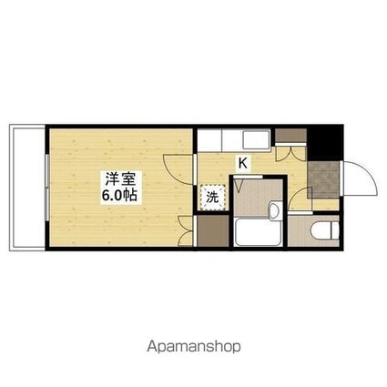 はくしま東ビル[1K/19.5m2]の間取図