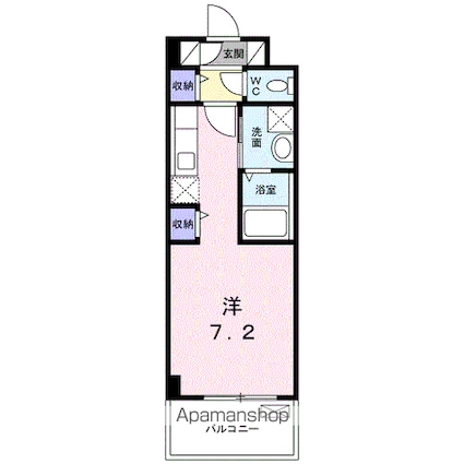 パークサイド砂山[1R/25.31m2]の間取図