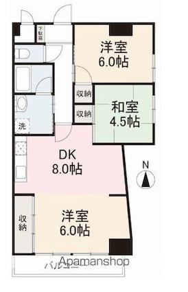 広瀬ロイヤルハイツ[3DK/64.05m2]の間取図