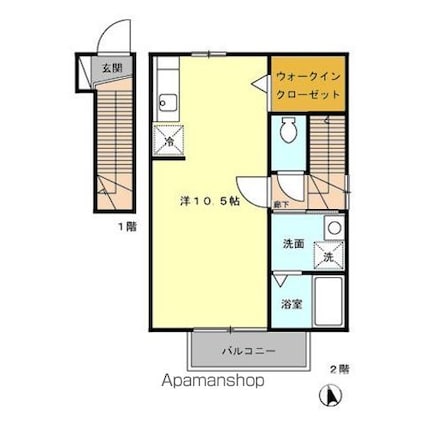 ファミールよこみち[1R/32.99m2]の間取図