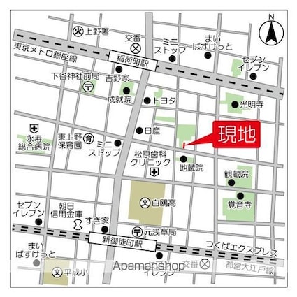 ルフォンプログレ上野稲荷町[2LDK/43.68m2]の周辺