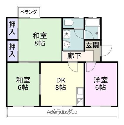 角内マンション[2LDK/65.49m2]の間取図