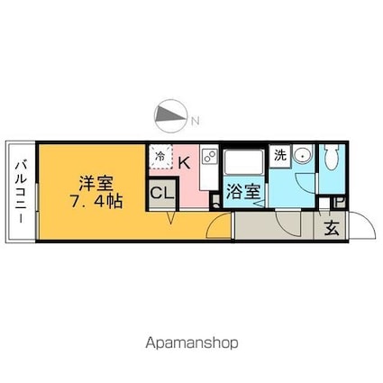 リブリ・クロシェット[1K/26.08m2]の間取図