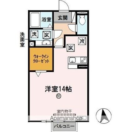 ソレアードｉ[1R/37.53m2]の間取図