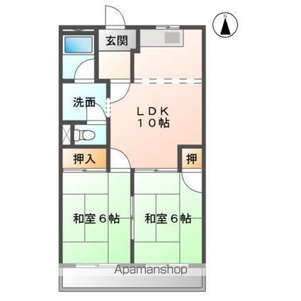 シティハイムさち[2LDK/49.5m2]の間取図