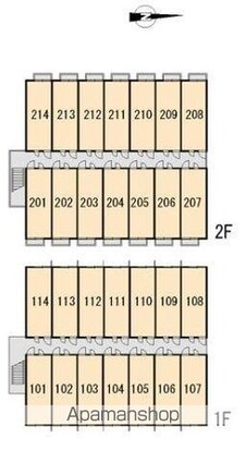 香川県高松市木太町[1K/23.18m2]の配置図