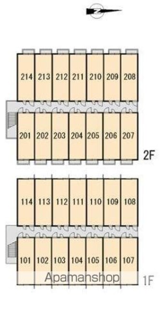 レオパレスエスポワール[1K/23.18m2]の配置図