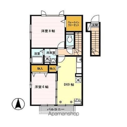 モダンコート広面　Ｄ[2DK/59.05m2]の間取図