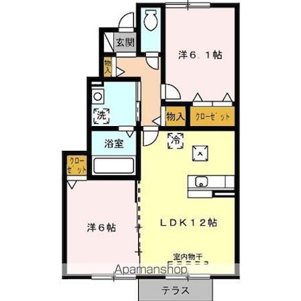 サイドセブン　Ｂ[2LDK/56.98m2]の間取図